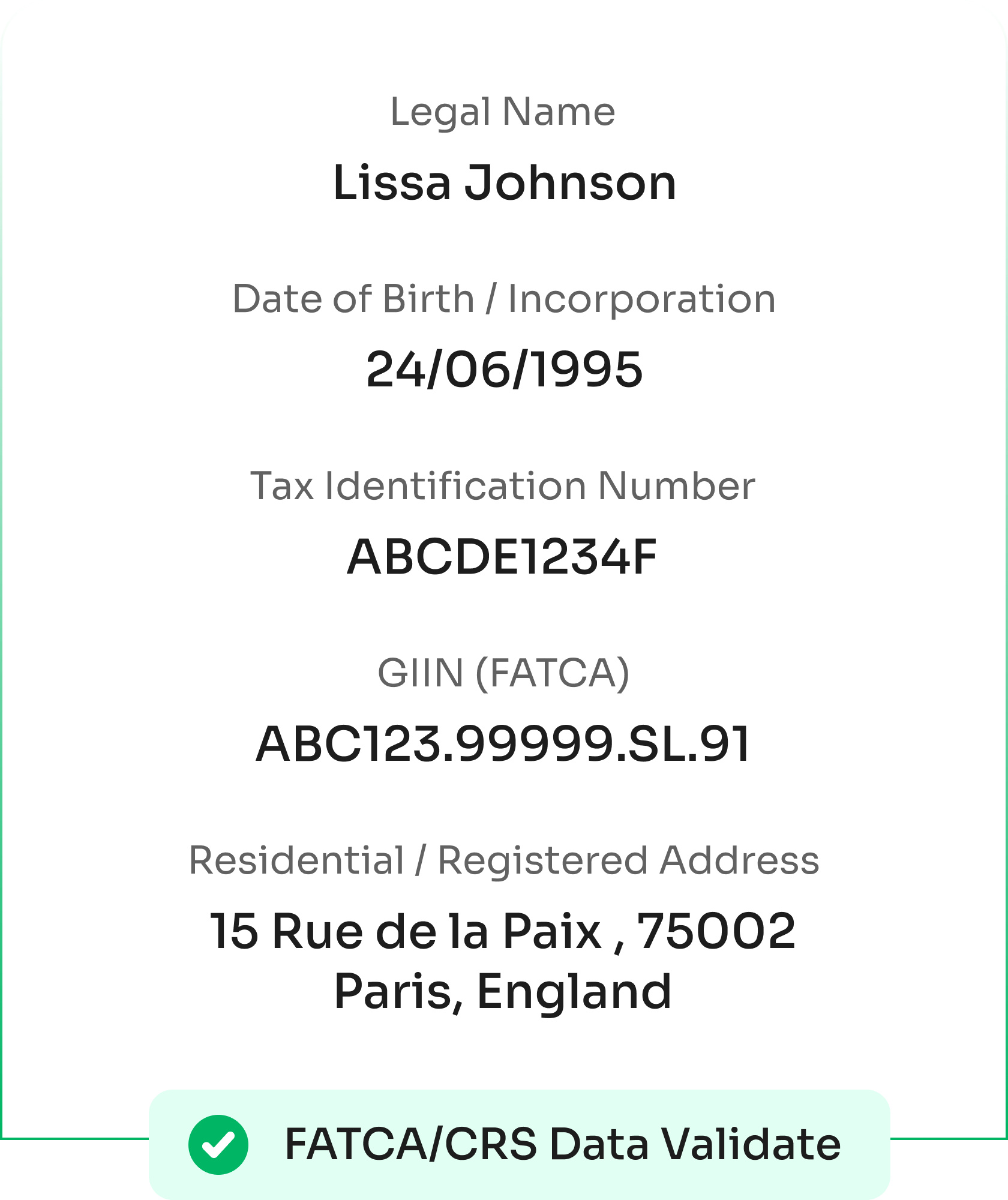 FATCA/CRS Declaration
